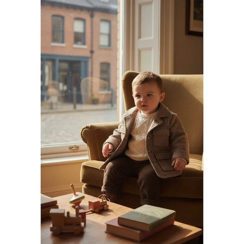GAP babyGAP Toddler Blazer Jacket Boys 2T Brown Herringbone Lined Formal wool